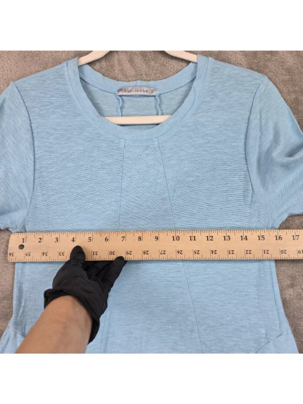 Cut Loose Dress Womens M Blue T-Shirt Seamed Midi Short Sleeve Pockets Casual